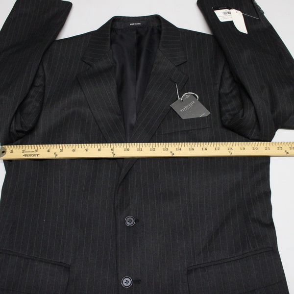 Calvin Klein NEW $175 Sz 40R Dark Charcoal Pinstripe Polyester Blend Jacket