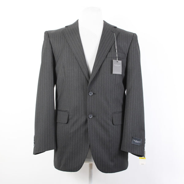 Calvin Klein NEW $175 Sz 40R Dark Charcoal Pinstripe Polyester Blend Jacket