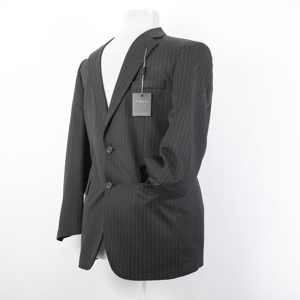Calvin Klein NEW $175 Sz 40R Dark Charcoal Pinstripe Polyester Blend Jacket