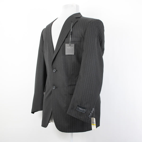 Calvin Klein NEW $175 Sz 40R Dark Charcoal Pinstripe Polyester Blend Jacket
