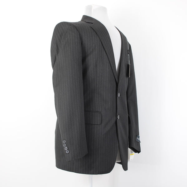 Calvin Klein NEW $175 Sz 40R Dark Charcoal Pinstripe Polyester Blend Jacket
