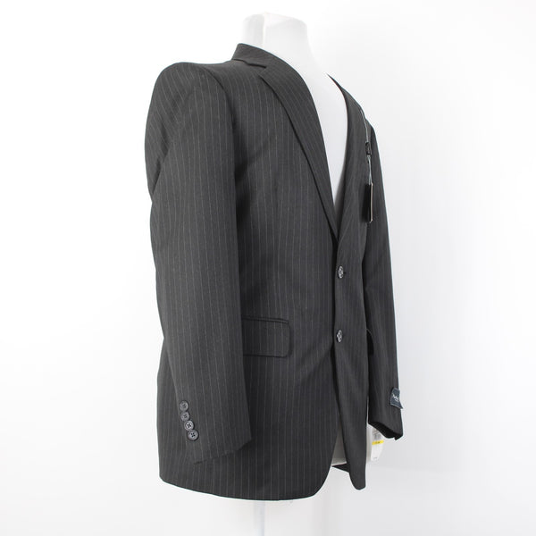 Calvin Klein NEW $175 Sz 40R Dark Charcoal Pinstripe Polyester Blend Jacket