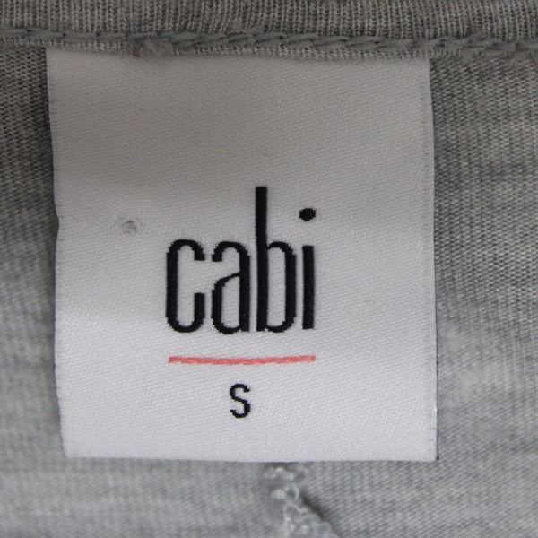 Cabi Sz S Gray V Neck Draped Waterfall Front Asymmetrical 100% Rayon Top