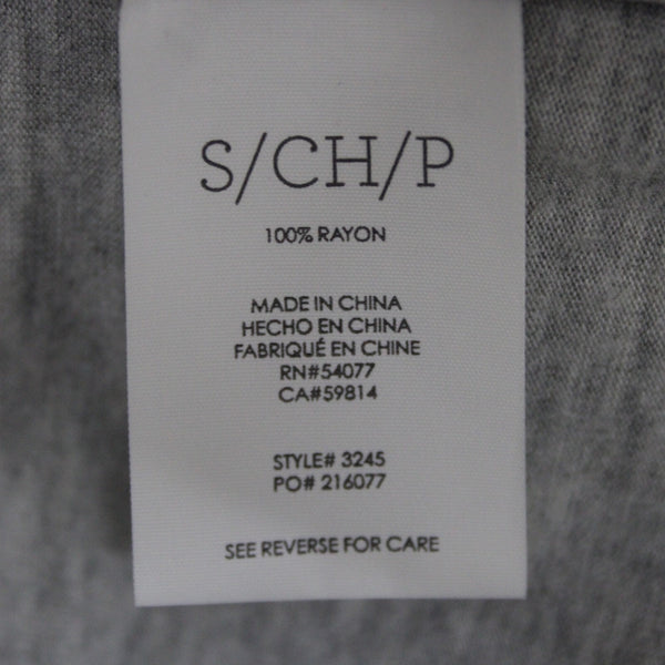 Cabi Sz S Gray V Neck Draped Waterfall Front Asymmetrical 100% Rayon Top