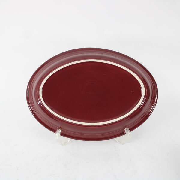 Fiesta Homer Laughun China Burgundy Lead Free 13" AS IS Oval Platter