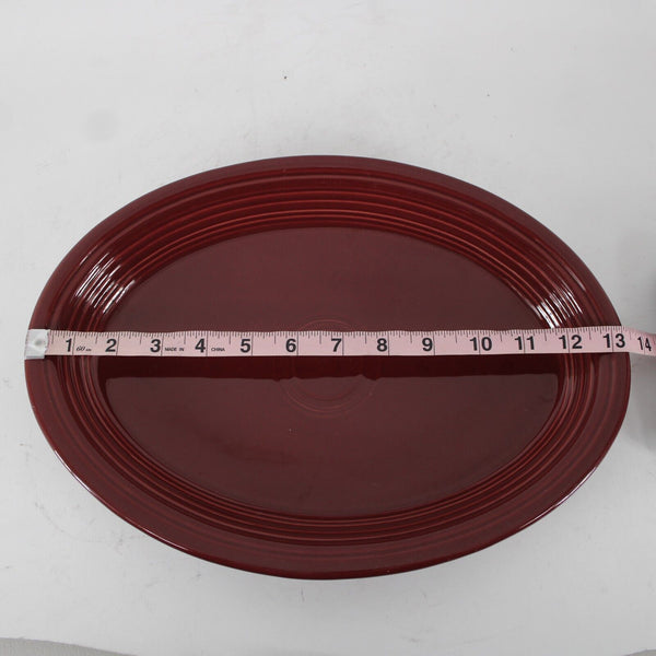 Fiesta Homer Laughun China Burgundy Lead Free 13" AS IS Oval Platter