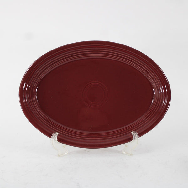 Fiesta Homer Laughun China Burgundy Lead Free 13" AS IS Oval Platter