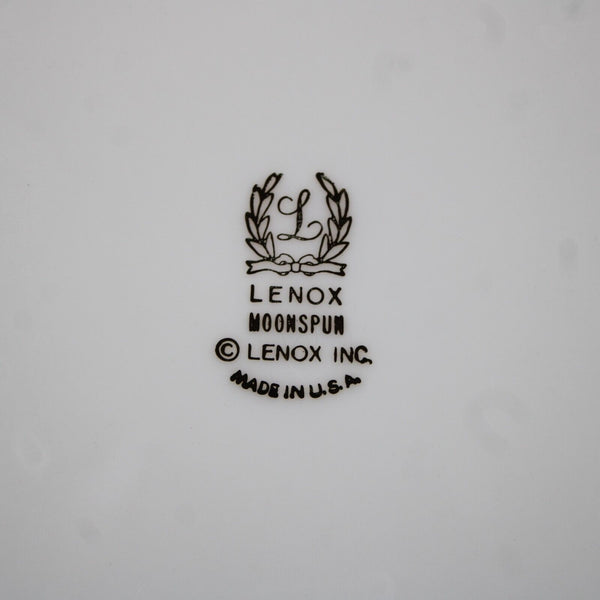 Lenox Moonspun 8" Cream White Silver Platinum Trim Floral Bone China Plate