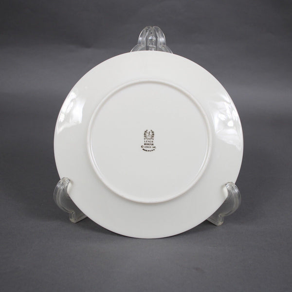 Lenox Moonspun 8" Cream White Silver Platinum Trim Floral Bone China Plate