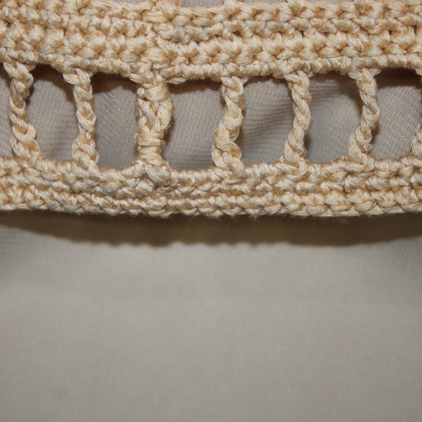 Elizabeth And James Dress Sz S Warm Tan Crochet Overlay 100% Cotton Lined Dress