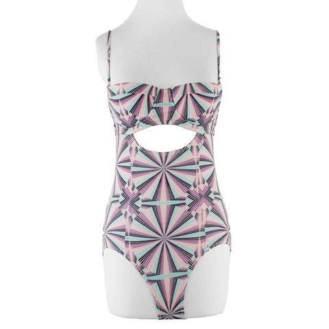 6 Shore Road Sz 6 Purple Mint Green Brown Peach 1 Piece Swim Suit