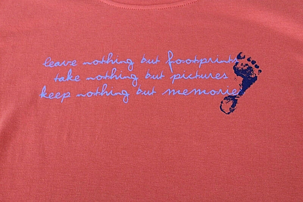 Mountain Warehouse NEW $30 Sz 10 Coral Blue Footprints 100% Cotton Knit Top