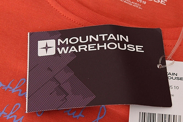Mountain Warehouse NEW $30 Sz 10 Coral Blue Footprints 100% Cotton Knit Top