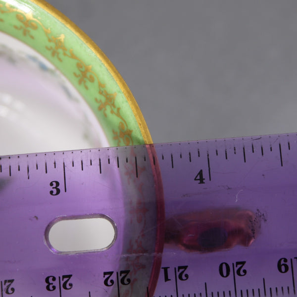 Limoges Tea Cup With Saucer Green Multi Hand Painted Porcelain Tea Cup W Saucer