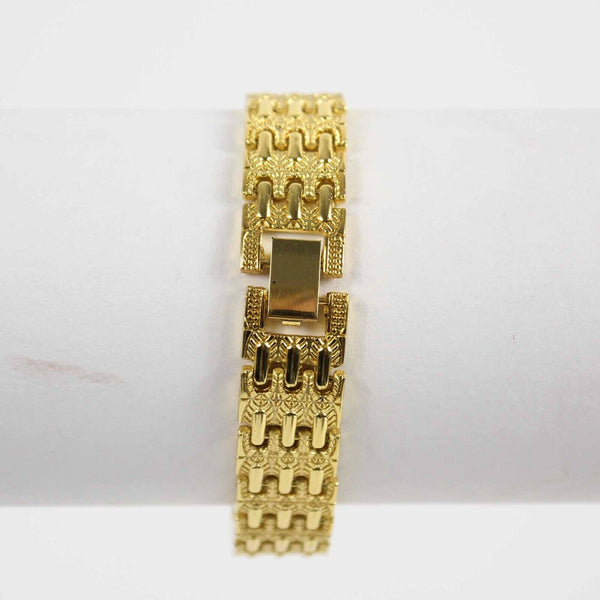 Geneva Quartz Sz 7.25in Goldtone Stainless Steel Bracelet Wristwatch