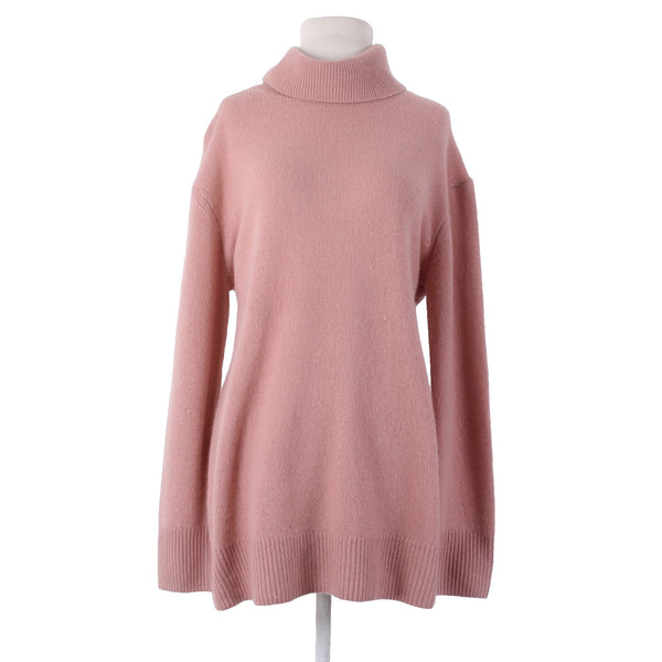 Bloomingdales Sweater NEW $198 Sz XL Pink Turtleneck Knit 100% 2 Ply Cashmere