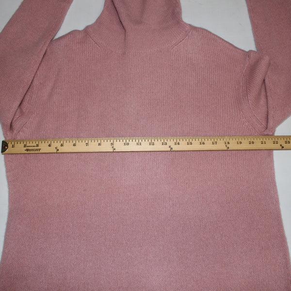Bloomingdales Sweater NEW $198 Sz XL Pink Turtleneck Knit 100% 2 Ply Cashmere