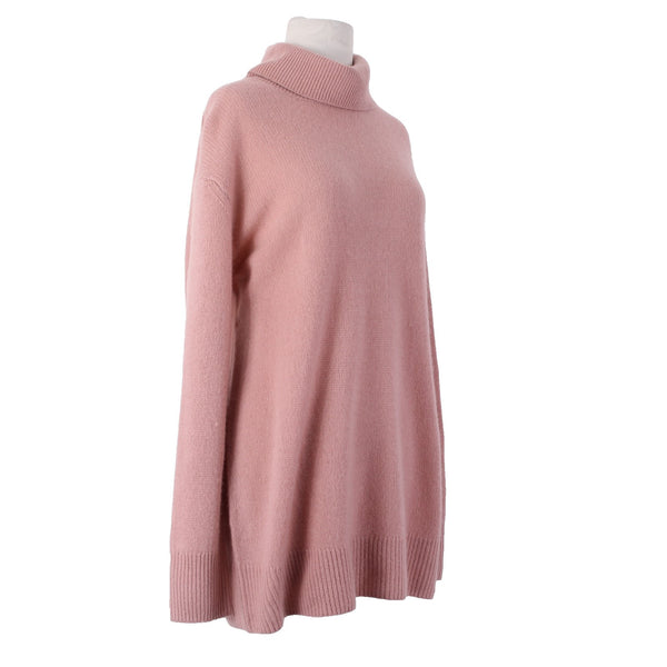 Bloomingdales Sweater NEW $198 Sz XL Pink Turtleneck Knit 100% 2 Ply Cashmere
