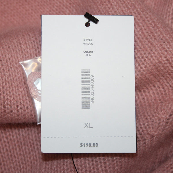 Bloomingdales Sweater NEW $198 Sz XL Pink Turtleneck Knit 100% 2 Ply Cashmere