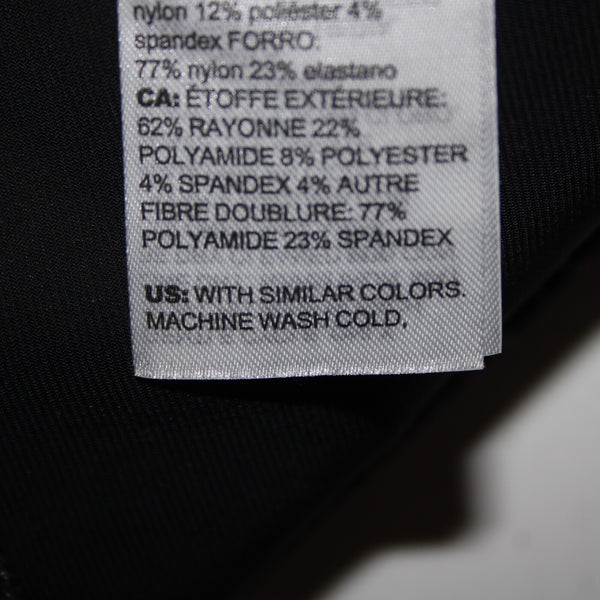 Chicos NEW Sz 0 x 27 Navy Blue Silver Metallic Black Slim Leg Rayon Nylon Pant