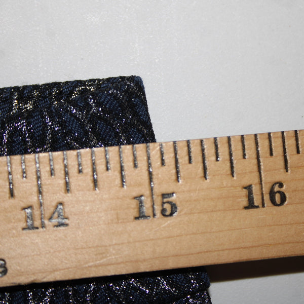 Chicos NEW Sz 0 x 27 Navy Blue Silver Metallic Black Slim Leg Rayon Nylon Pant