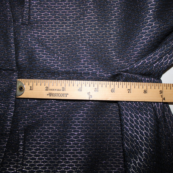 Chicos NEW Sz 0 x 27 Navy Blue Silver Metallic Black Slim Leg Rayon Nylon Pant