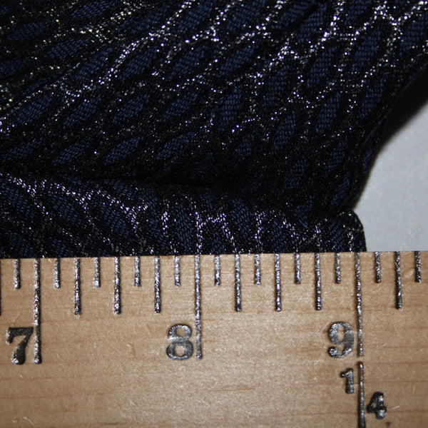 Chicos NEW Sz 0 x 27 Navy Blue Silver Metallic Black Slim Leg Rayon Nylon Pant