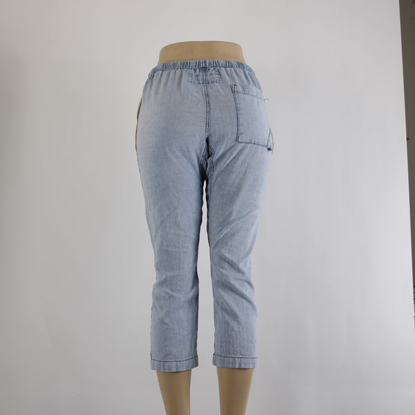 Life Nature Love Jeans Sz XS x 24 Lt Blue Gold Stripe 100% Cotton Jeans