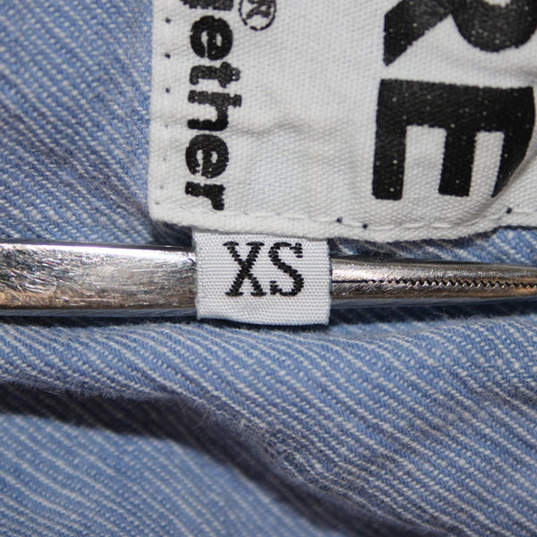 Life Nature Love Jeans Sz XS x 24 Lt Blue Gold Stripe 100% Cotton Jeans