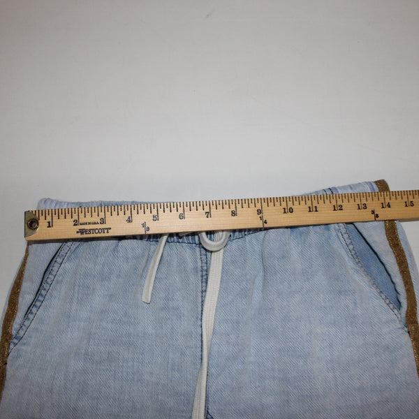 Life Nature Love Jeans Sz XS x 24 Lt Blue Gold Stripe 100% Cotton Jeans