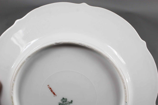 Koenigzelt Silesia Germany White Multi Floral 6" Dessert 10" Plate Set of 4