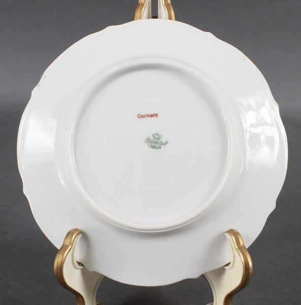 Koenigzelt Silesia Germany White Multi Floral 6" Dessert 10" Plate Set of 4
