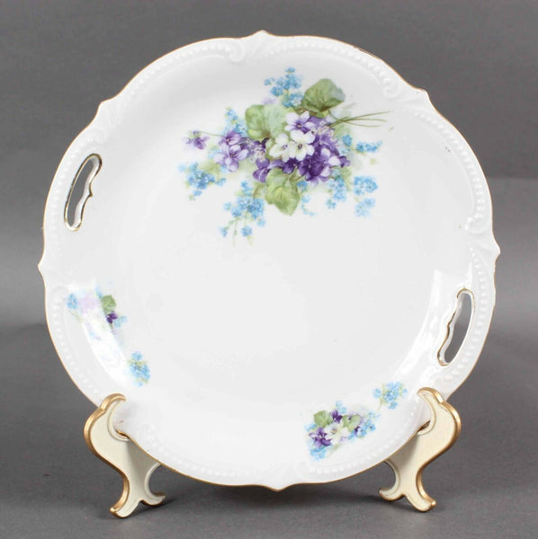 Koenigzelt Silesia Germany White Multi Floral 6" Dessert 10" Plate Set of 4