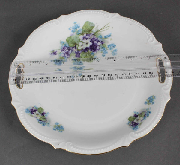Koenigzelt Silesia Germany White Multi Floral 6" Dessert 10" Plate Set of 4