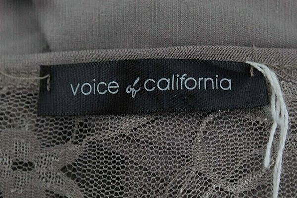 Voice of California NEW $59 Sz M Taupe Open Lace Poly Nyln Blend Boho Vest