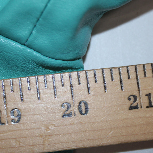 Black Rivet Jacket Sz L Aqua Blue Collared Pockets Full Zip 100% Leather Lined