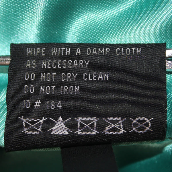Black Rivet Jacket Sz L Aqua Blue Collared Pockets Full Zip 100% Leather Lined