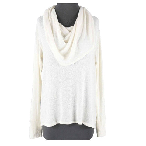 LNA NEW $132 Sz S Cream Natural Scarf Top Hemp Blend Top