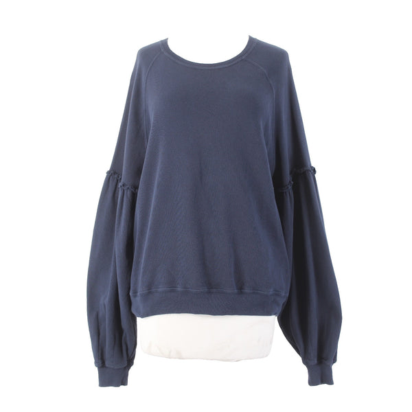 The Great Sweater Sz 2 Navy Blue Round Neck 100% Cotton Sweater
