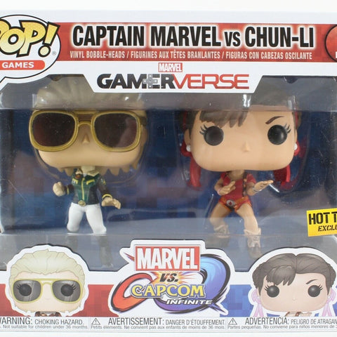 Funko POP Marvel GameVerse Captain Marvel VS Chun Li Vinyl Bobble Heads Collect