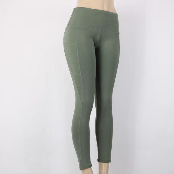 NYL AW Crop Pant NEW Sz M x 27 Green Pull On Pockets Polyester Spandex AW Capri