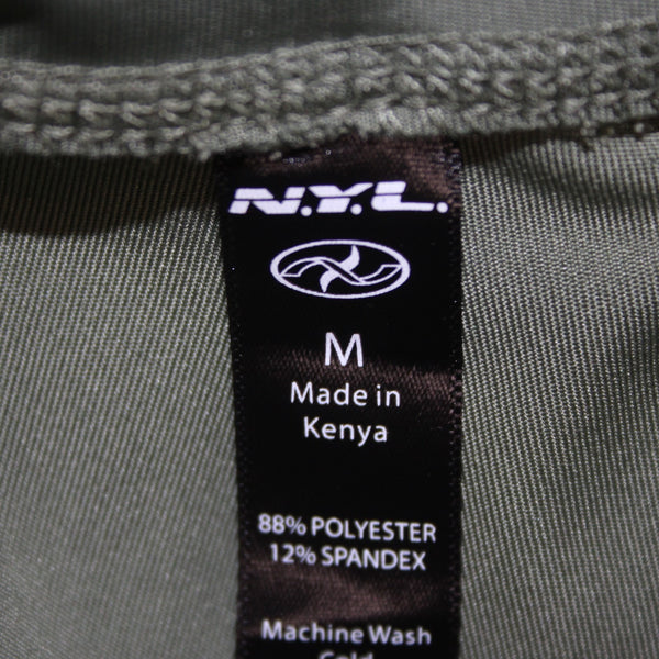 NYL AW Crop Pant NEW Sz M x 27 Green Pull On Pockets Polyester Spandex AW Capri