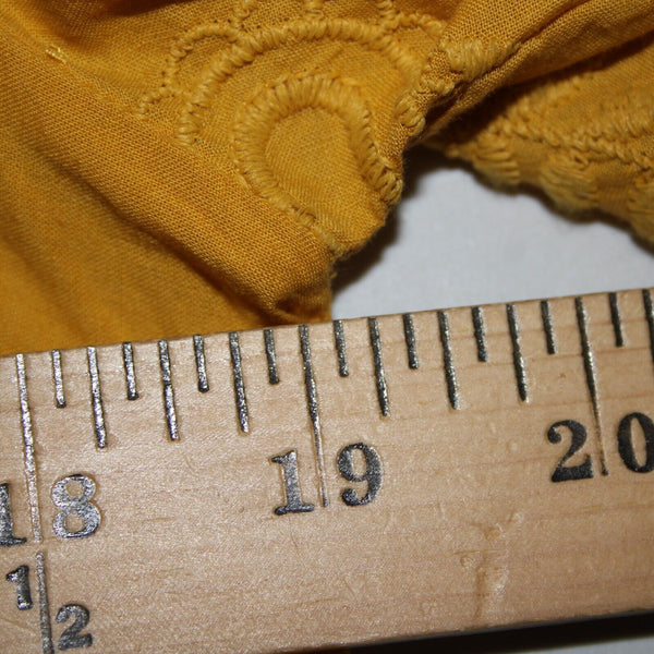 Chicos NEW $109 Sz 0 Bright Ochre Yellow Embroid Lace Cut Out 100% Cotton Top