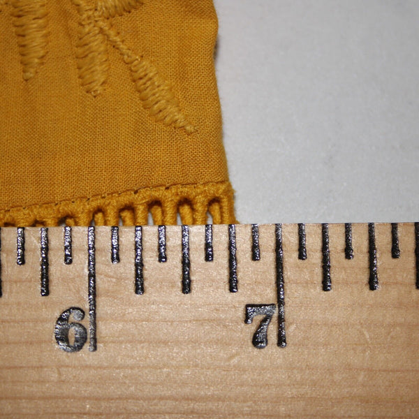 Chicos NEW $109 Sz 0 Bright Ochre Yellow Embroid Lace Cut Out 100% Cotton Top