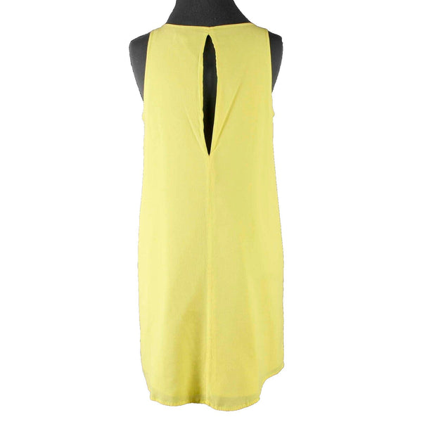 BB Dakota Sz S Yellow Open Back Tank Viscose Rayon Polyester Dress