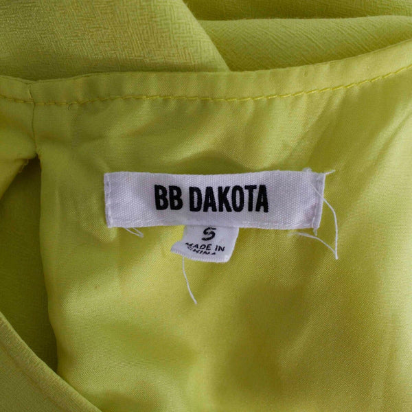 BB Dakota Sz S Yellow Open Back Tank Viscose Rayon Polyester Dress
