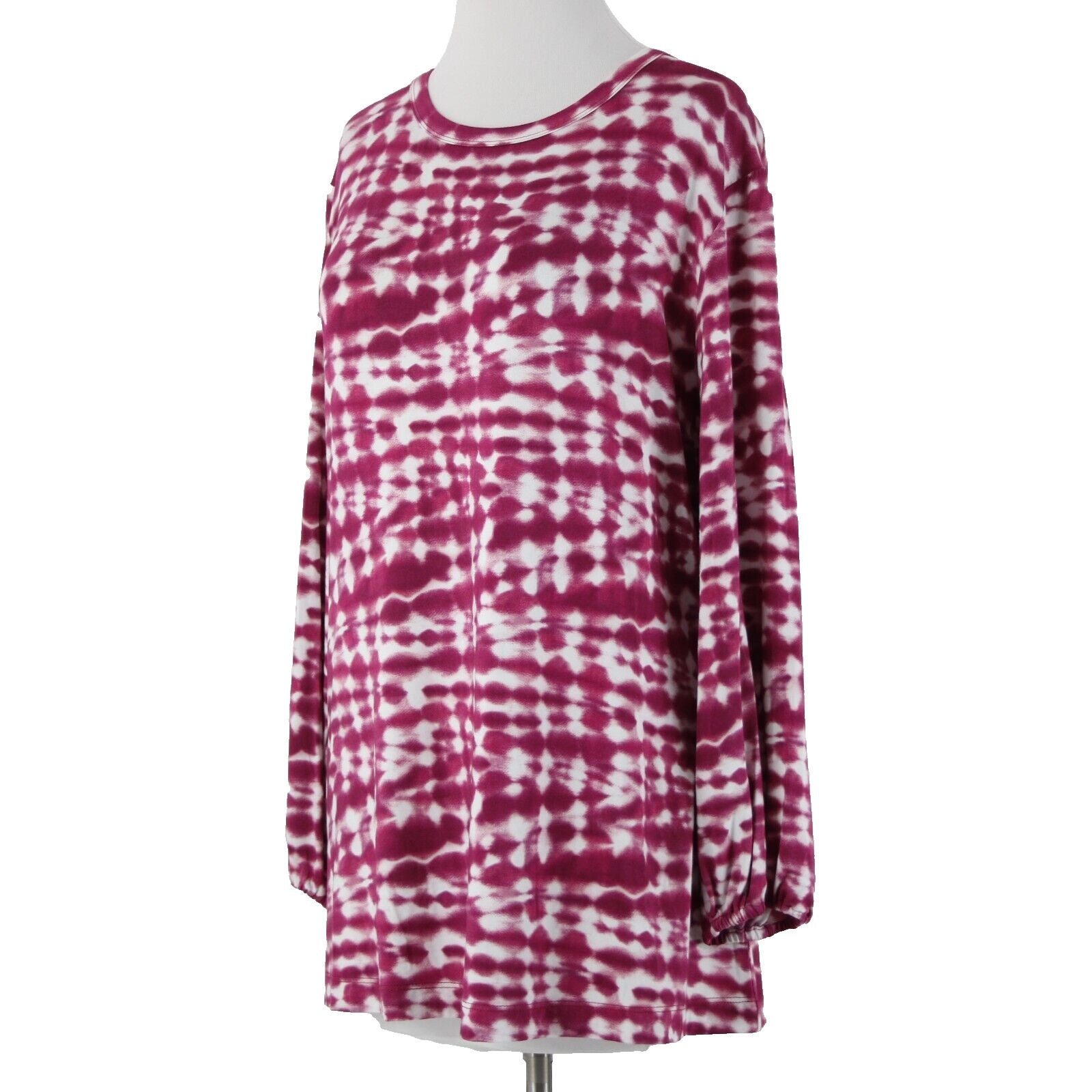 Johnny Was NEW $168 The Janie Sz L Purple Pink White Tunic Bamboo Spandex Top