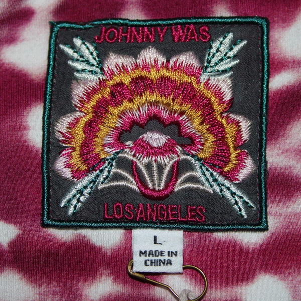Johnny Was NEW $168 The Janie Sz L Purple Pink White Tunic Bamboo Spandex Top