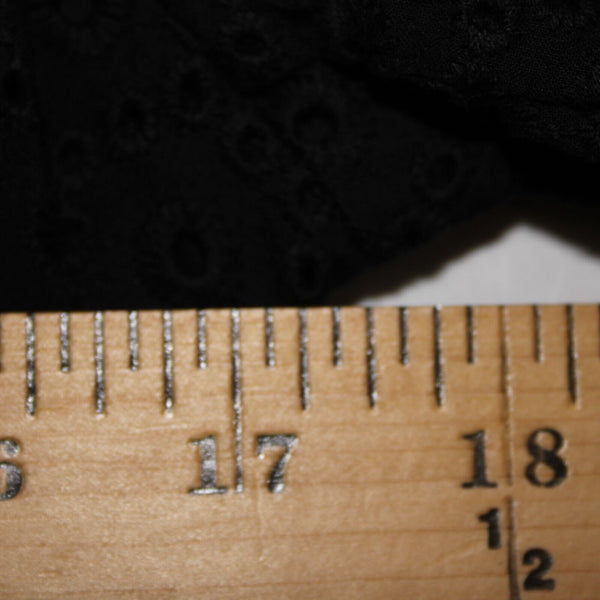 Cabi Sz 6 Black Embroid Eyelet Cutwork Trim Button Collared 100% Cotton Blazer