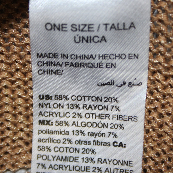 Chicos Wrap Sz One Size Brown Black Multi Color Striped Cotton Nylon Wrap